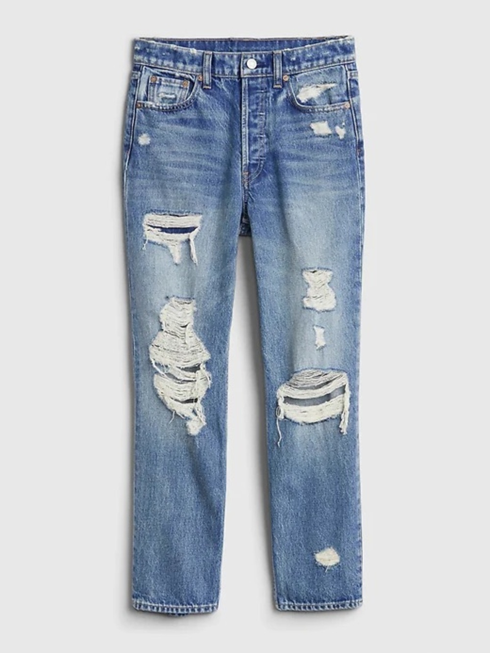 Gap High Rise Destructed Cheeky Straight Jeans